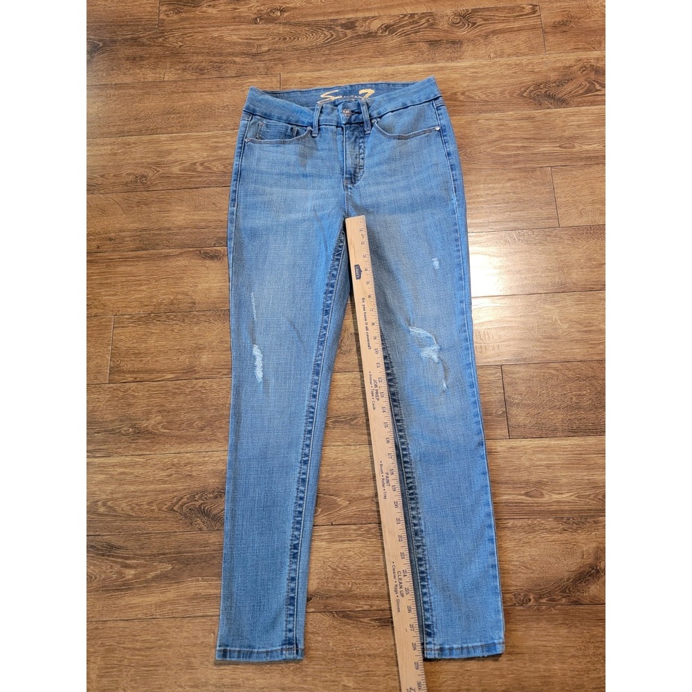 Seven 7 Womens Size 8 Light Blue Tummyless Slimming High‎ Rise Skinny Jeans